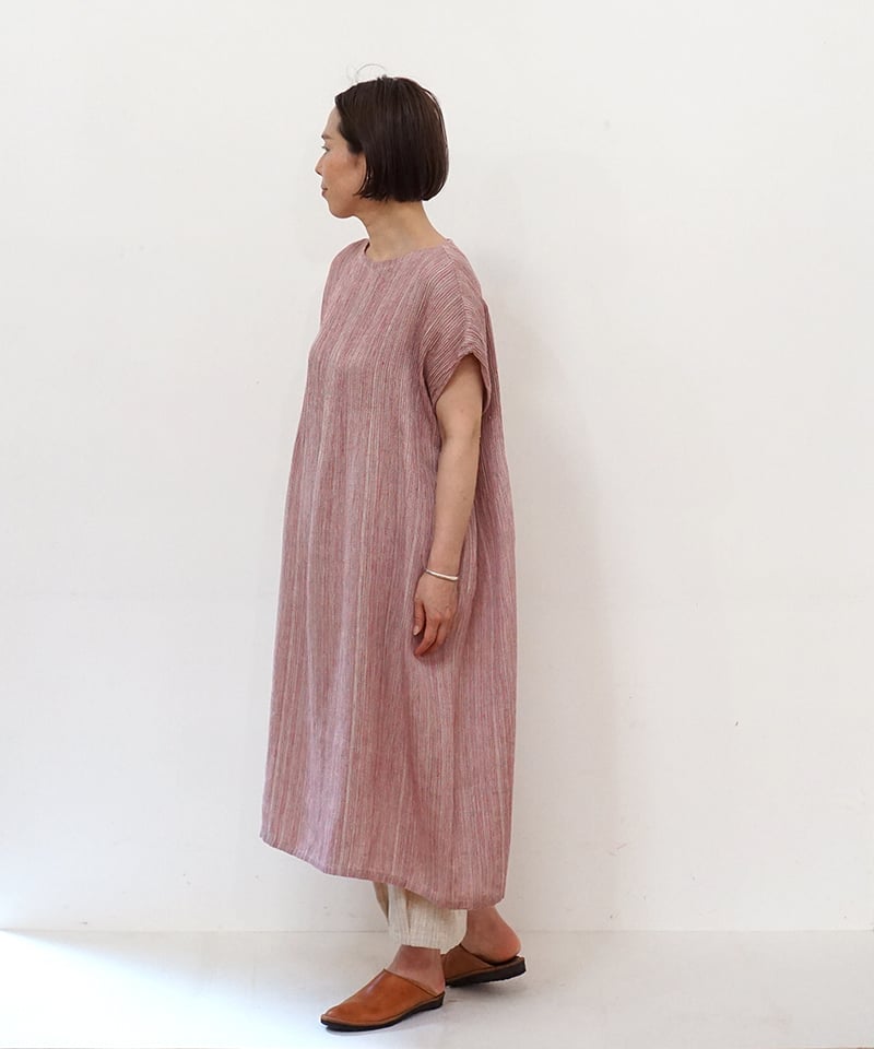 kotiワンピース 麻シルク ピンク杢 6974lP | MAKI TEXTILE STUD