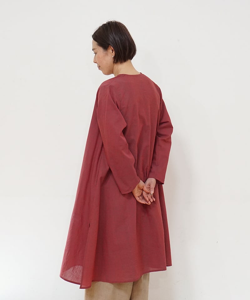 【新品】tope チュニック　赤 earth_eco_loco チュニック 長袖 レディース 秋物 コットン