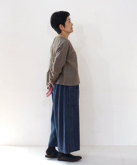 kotiパンツ ウール ポケット付き ブルー 6870wBl