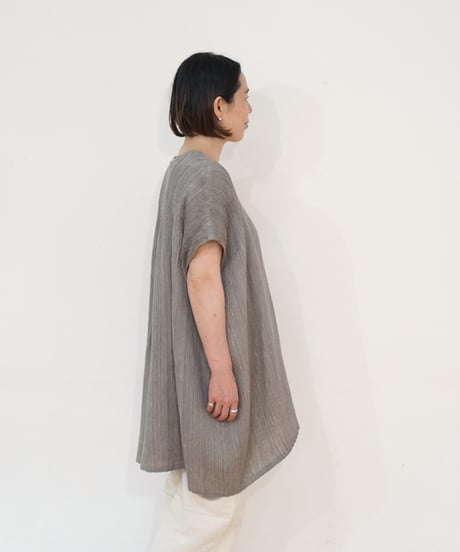 kotiチュニック 麻シルク グレー 6976lG