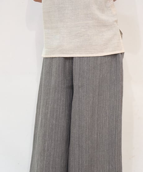 kotiパンツ ポケット付き 麻シルク グレー 6874lG