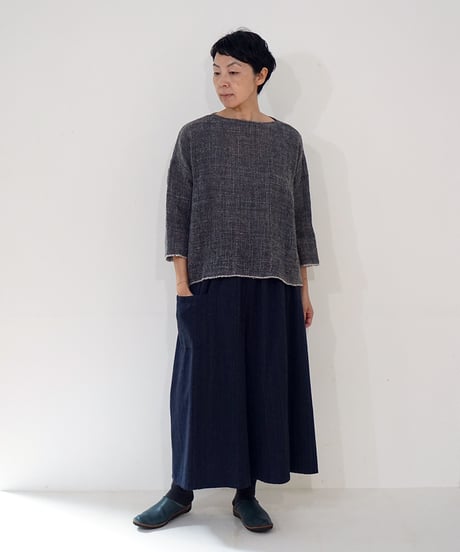 kotiパンツ ウール ポケット付き ネイビー 6870wBl