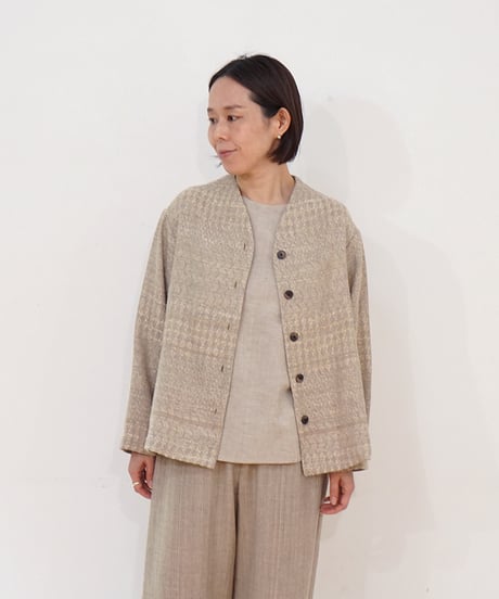 真木テキスタイルスタジオ 麻シルク　薄ジャケット 真木テキスタイルスタジオ 麻シルク 薄ジャケット Nao Masaki | 真木