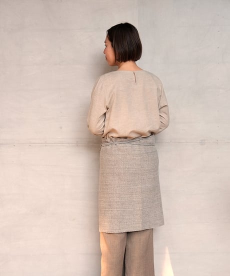 腰巻き ヘリンボーン short丈 ライトグレー 5520WG