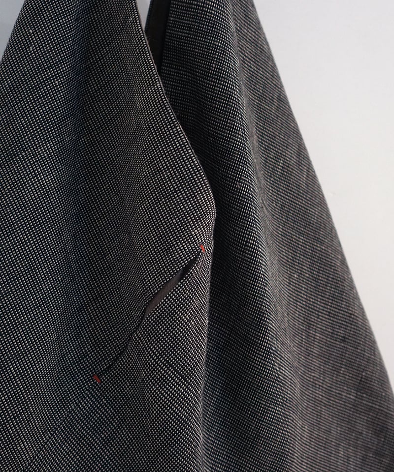 肩掛けあずま袋 綿麻タビー 黒グレー 8017B | MAKI TEXTILE STUDIO