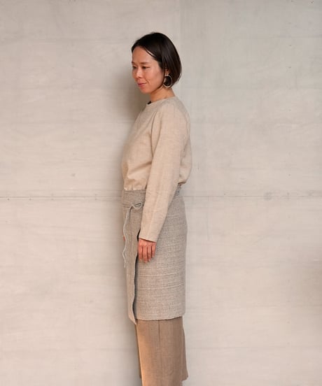 腰巻き ヘリンボーン short丈 ライトグレー 5520WG