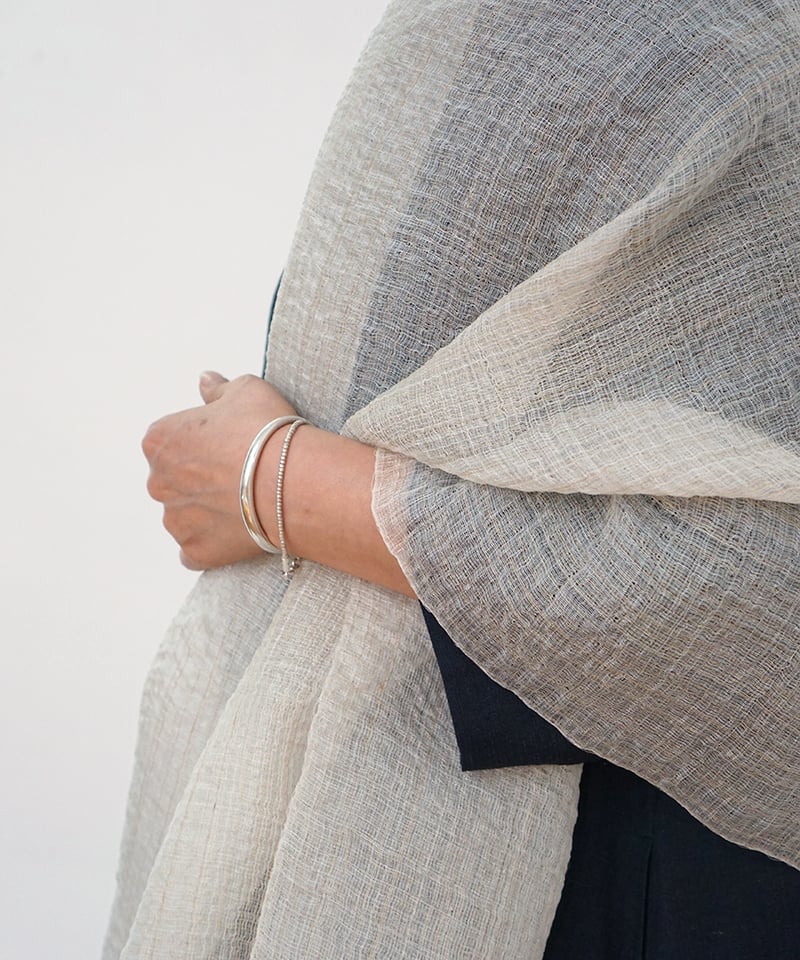 ストール ランダム縞ムガ芭蕉 1234Wi | MAKI TEXTILE STUDIO on