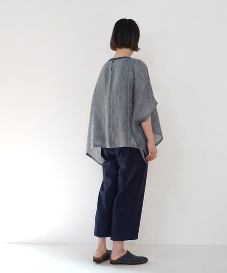 カディ パンツ シンプルショート 紺 K6860DB