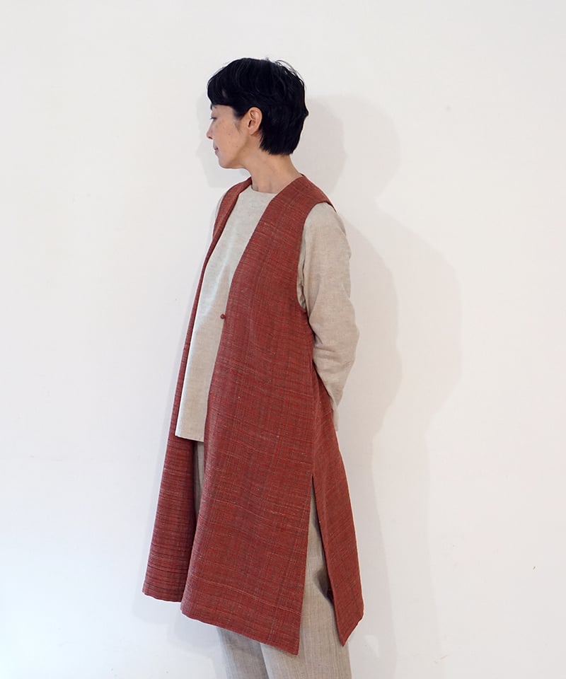 ベストlong mix weave 赤 6570XR | MAKI TEXTILE STUD