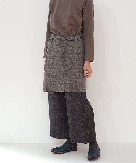 地機腰巻き 綾織り short丈 3色（白、グレー、チャコール）5552W,MG,C