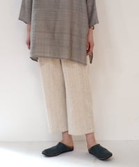 パンツ シンプルショート 麻綿タビー 白生成り 6860lcW