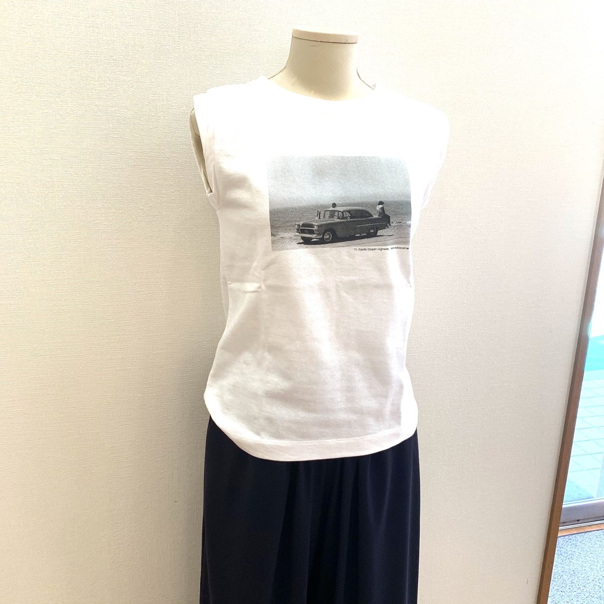 three dots - 【ほぼ未使用】ThreeDots　ノースリーブトップス　ニットモヘア　FREE THREE DOTS(スリードッツ) グラフィックノースリーブTシャツ
