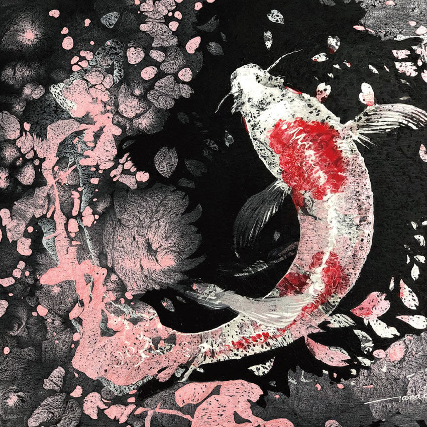 絵画　絵 油絵 絵画 【桜と川】 - HR | minne byGMOペパボ 国内最大級の