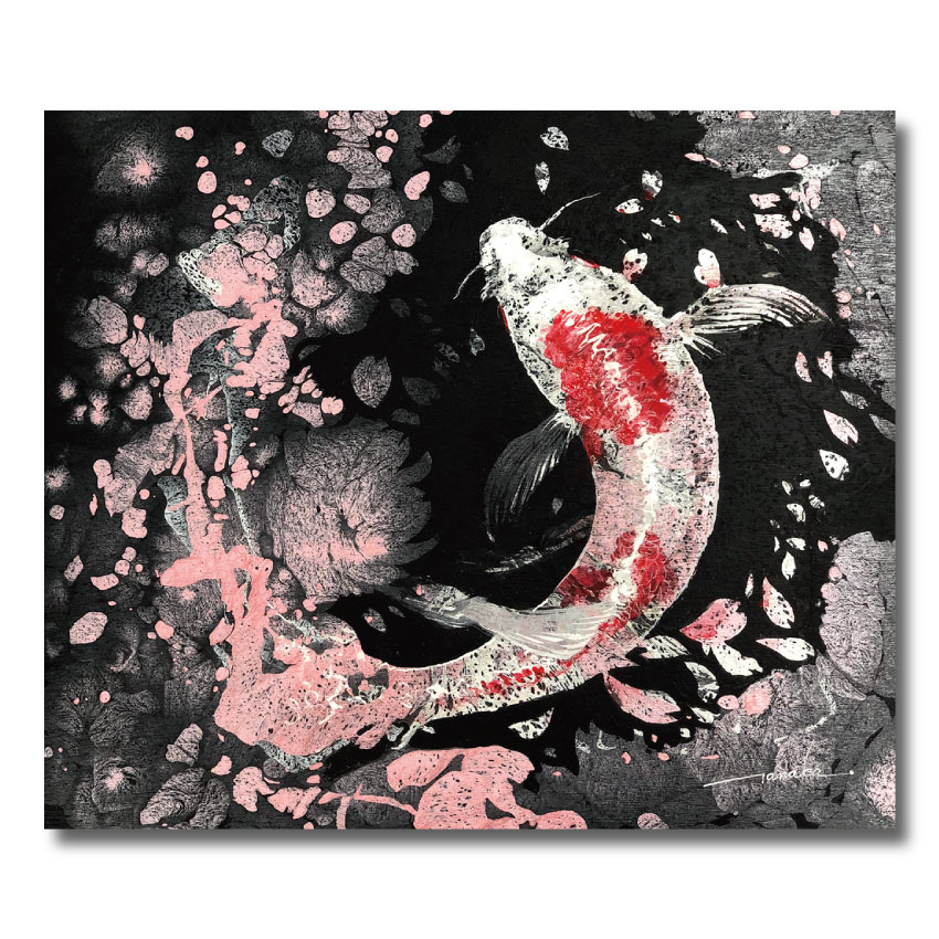「山口県」絵画 額無し 「桜と鯉」 山口県」絵画 額無し 「桜と鯉」 絵画