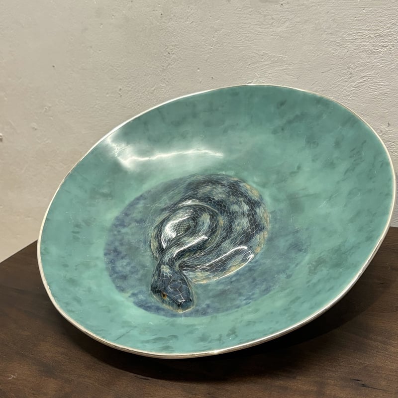 春田幸彦「鎚起有線七宝飾皿」《蛇影》 | Maruhi.STORE