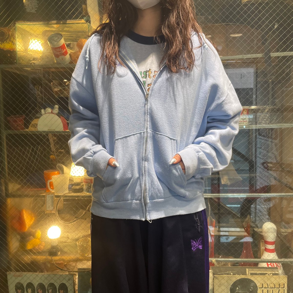 【70s vintage】ジップアップブルゾン　ドローコード付き　usa製　古着 70s vintage】ジップアップブルゾン ドローコード付き usa製 古着 70s