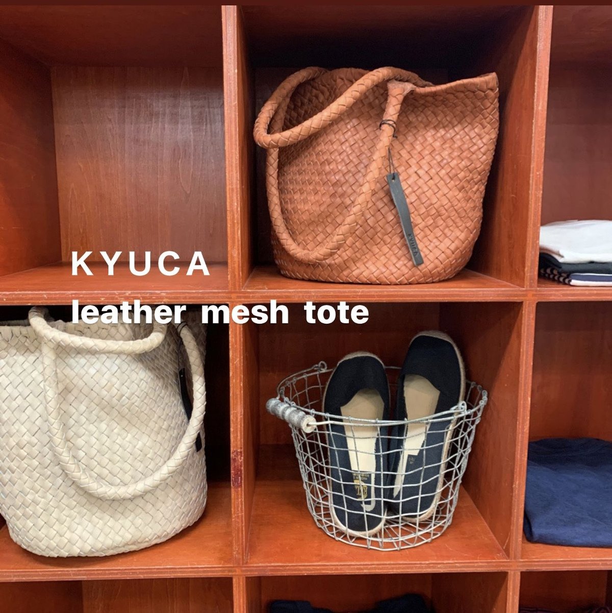 KYUCA レザーメッシュトートバッグ | Eureka Store