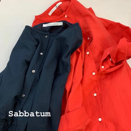 Sabbatum  コットンガーゼノーカラーシャツチュニック