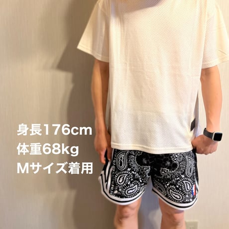メッシュ　ゲーミング　Tシャツ　クリーム　オフホワイト