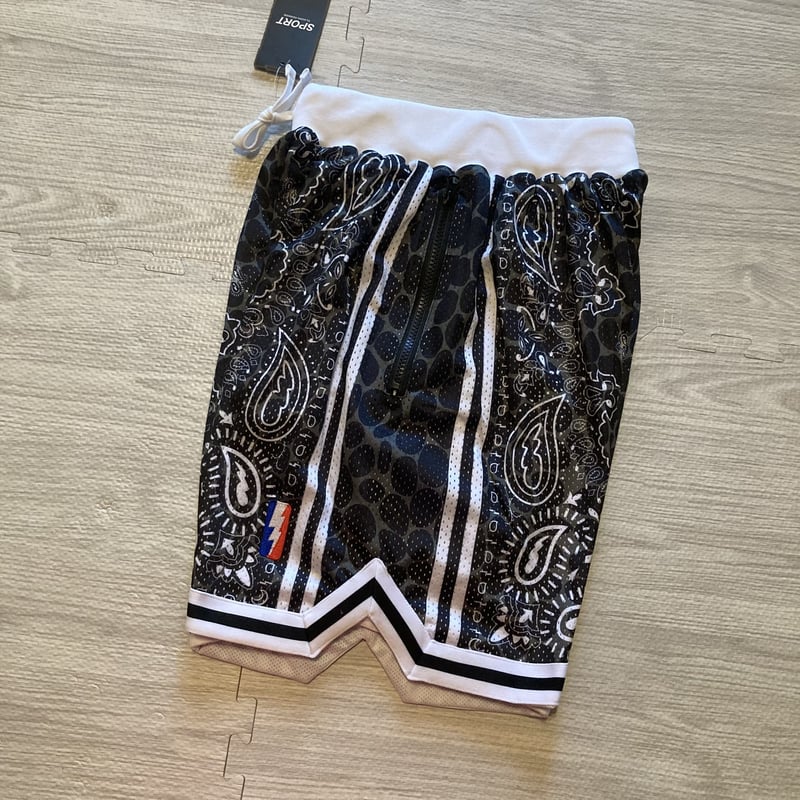 当店限定】ペイズリー バスケットボールパンツ ブラック | BB.624