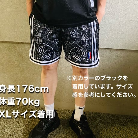 【当店限定】ペイズリー　バスケットボールパンツ　ブルー