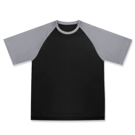 ラグランスリーブ　プレイ　Tシャツ　グレー×ブラック