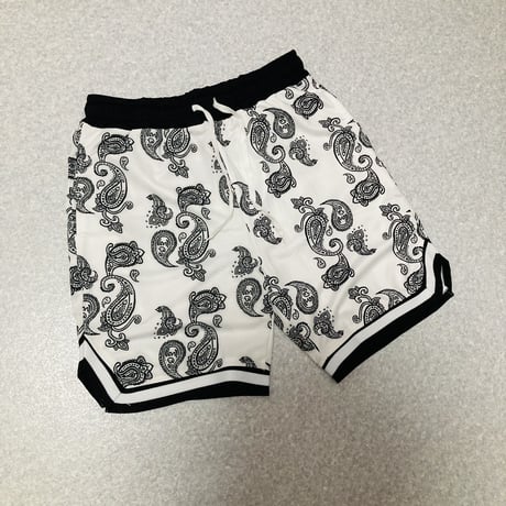 【当店限定】ペイズリー　バスケットボールパンツ　ホワイト