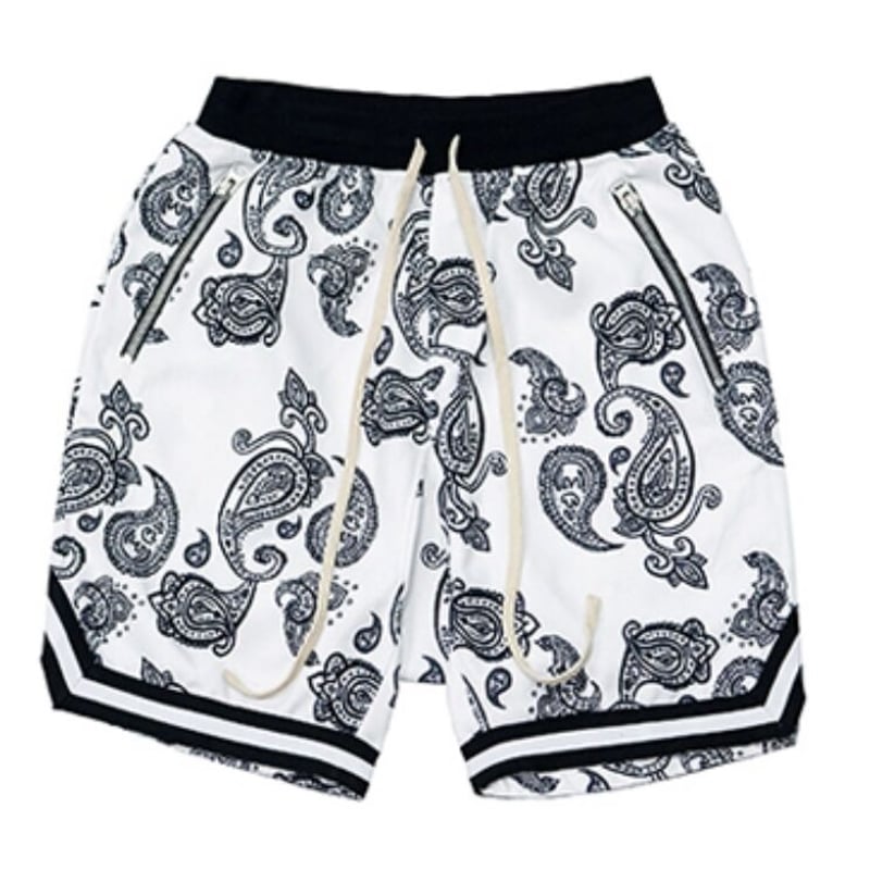 AOKICS アオキックス　バスパン　ペイズリー柄 バスケットボール 当店限定】ペイズリー バスケットボールパンツ ホワイト | BB.624