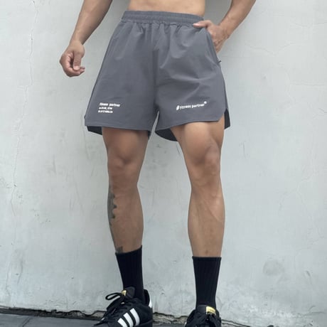 original short nylon stretch shorts