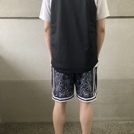【当店限定】ペイズリー　バスケットボールパンツ　ブラック