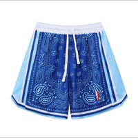 【当店限定】ペイズリー　バスケットボールパンツ　ブルー