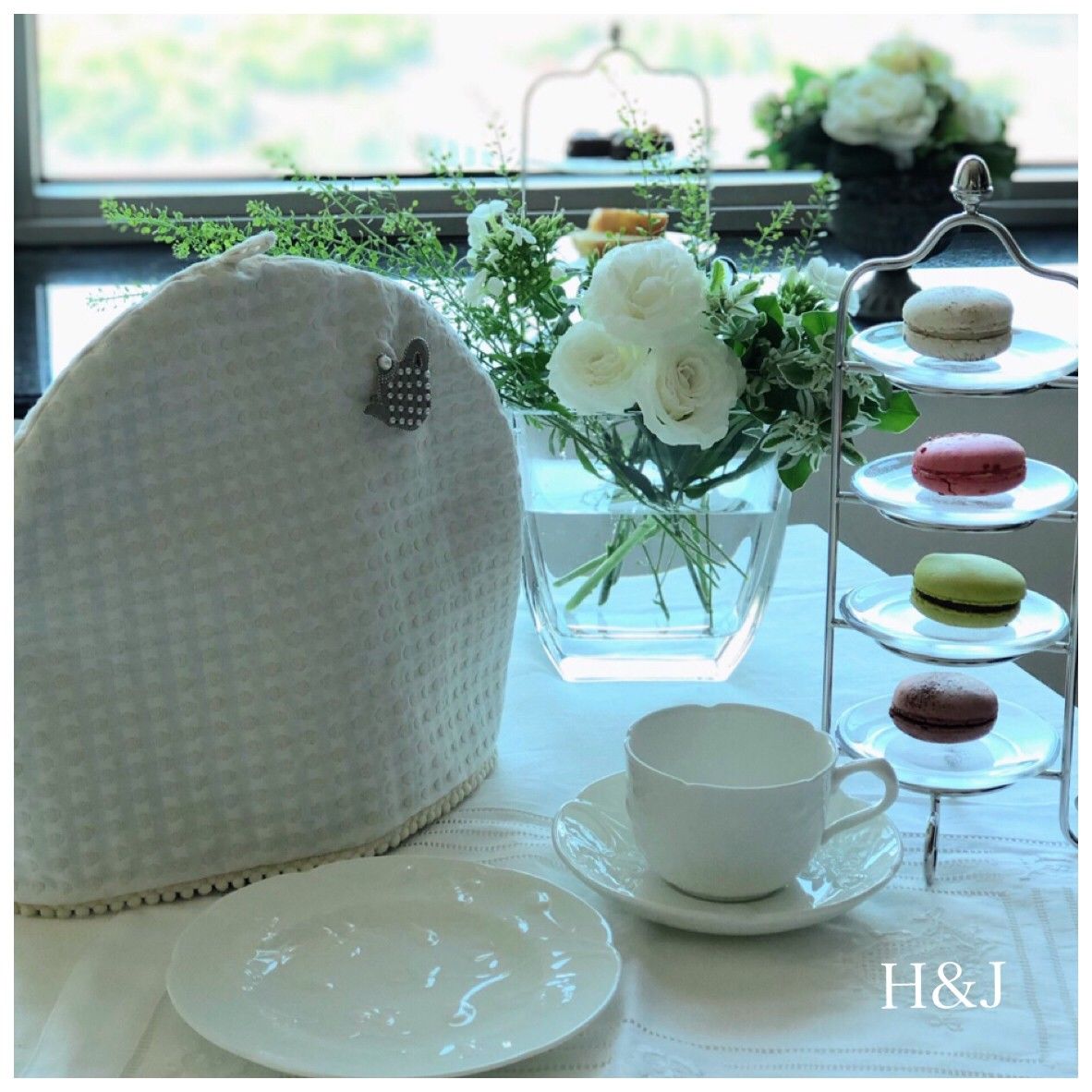 H&J ティーポットブローチ シンプルパール(Simple pearl tea pot brooch）