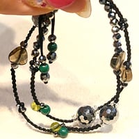 テラヘルツ&カラーストーンのグルグル巻き付けブレスレット