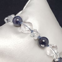 天然サファイア×トパーズ×水晶のクリアー組紐ブレスレット