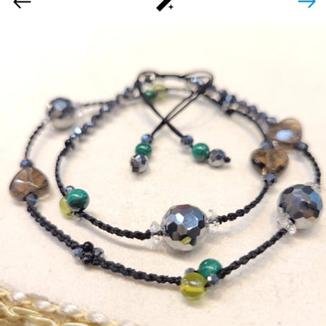 テラヘルツ&カラーストーンのグルグル巻き付けブレスレット