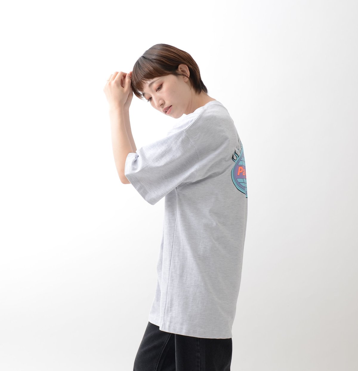 Paragraph】FIREプリントTシャツ ‐ LNS-2239 ‐ 杢ライトグレー |...