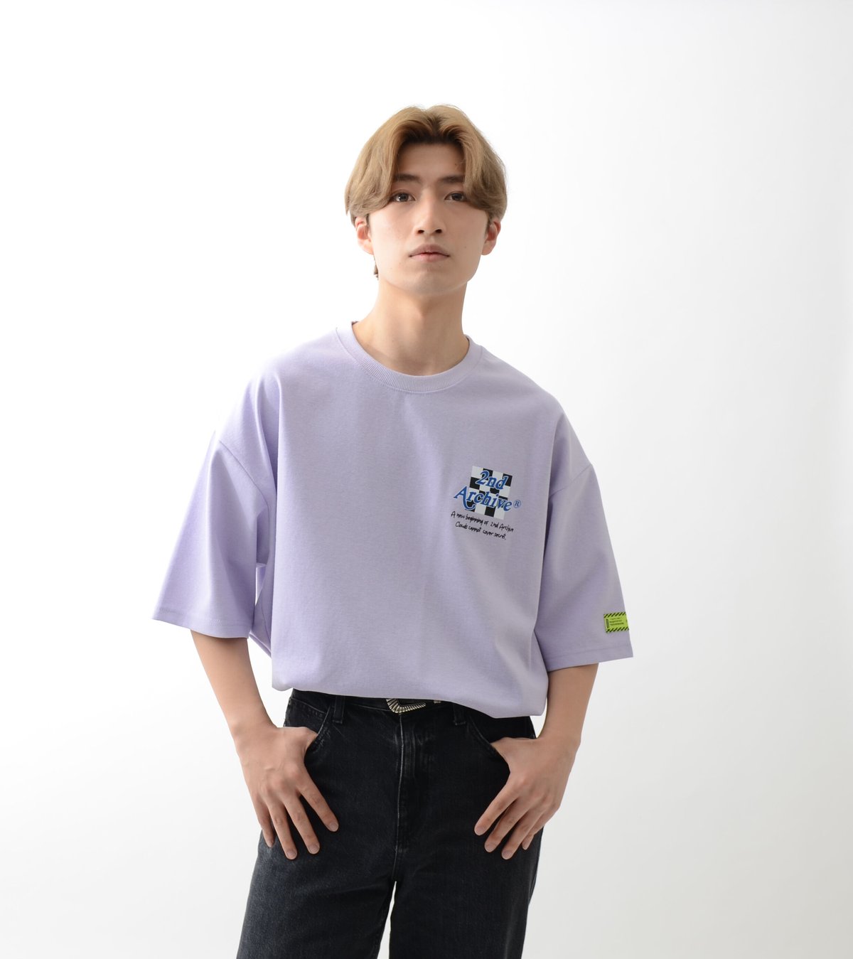 バラエティープリントストリートTシャツ - ラベンダー - LNS-2317