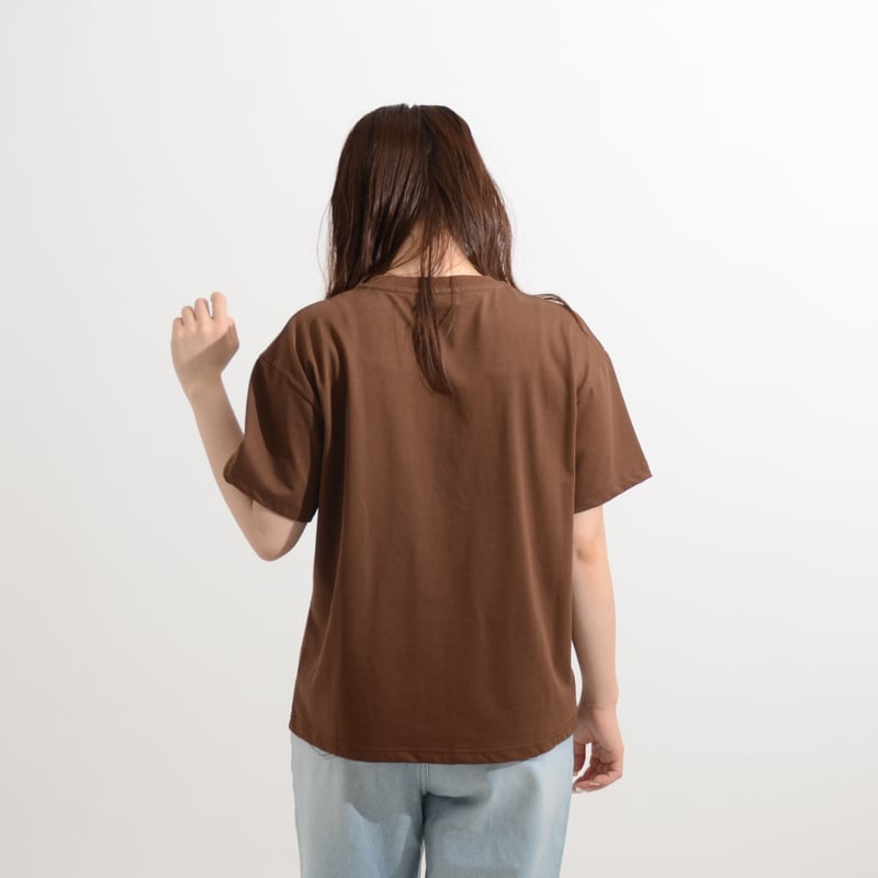 ☆レディースサイズ☆ Olageロゴ ハート♡刺繍コンパクトT ‐ ブラウン