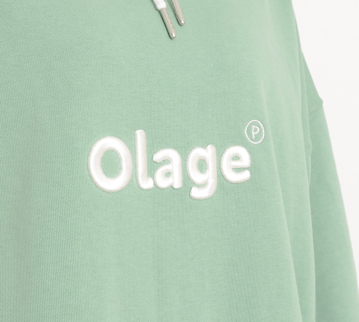 Olage刺繍ロゴフーディトップス - ミント×オフ - | Olage