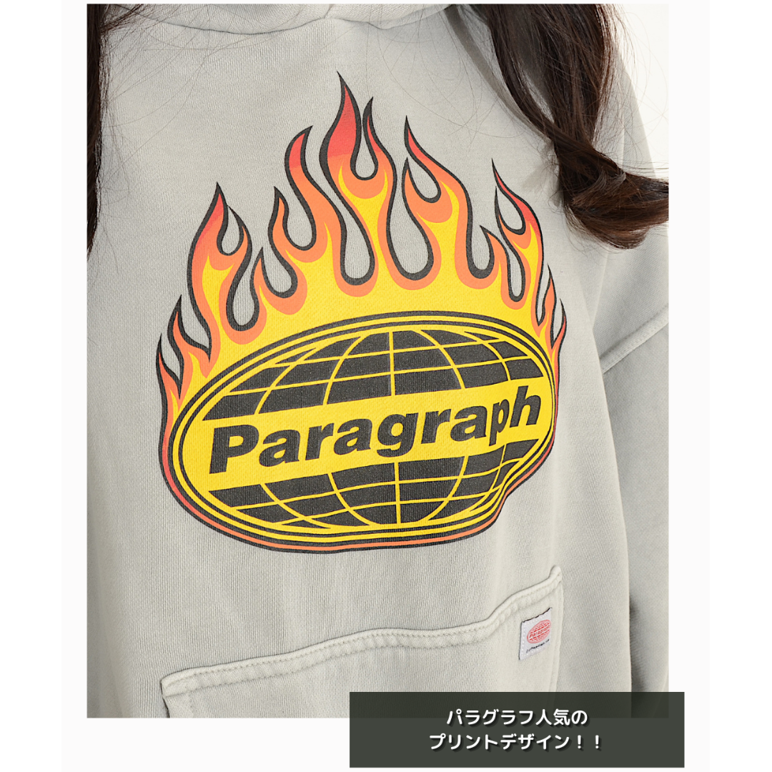 【paragraph】ファイアープリントパーカー - グレー - LNS-2287