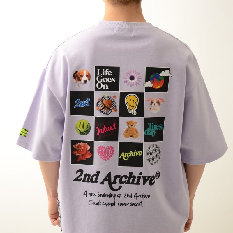 バラエティープリントストリートTシャツ - ラベンダー - LNS-2317