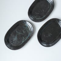 くにさきかたち工房　黒刷毛リム楕円皿