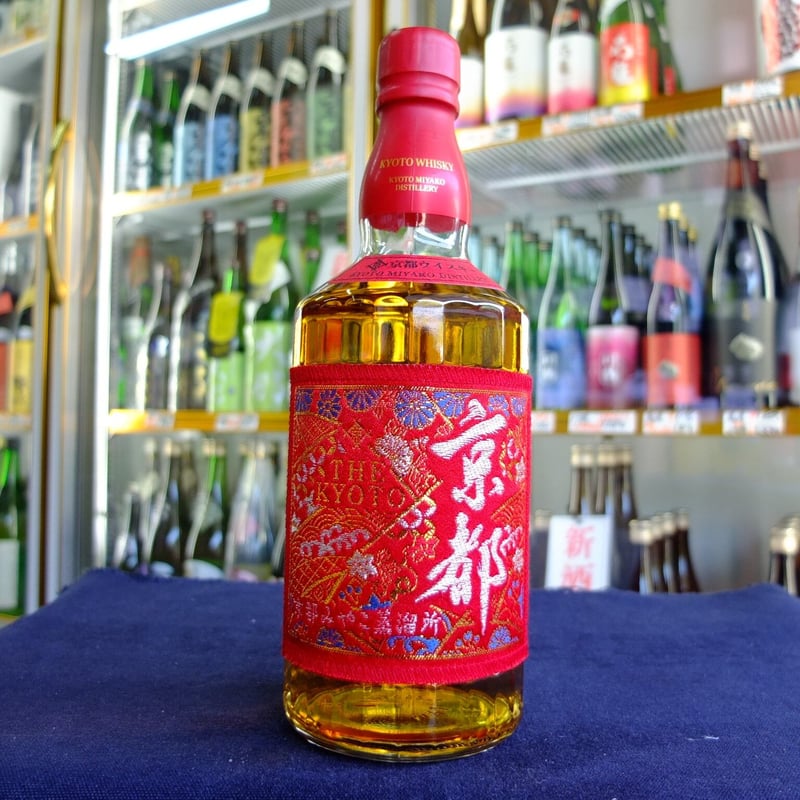西陣織　赤富士 京都府内限定流通】京都ウイスキー 西陣織赤帯（ラベル）700ml