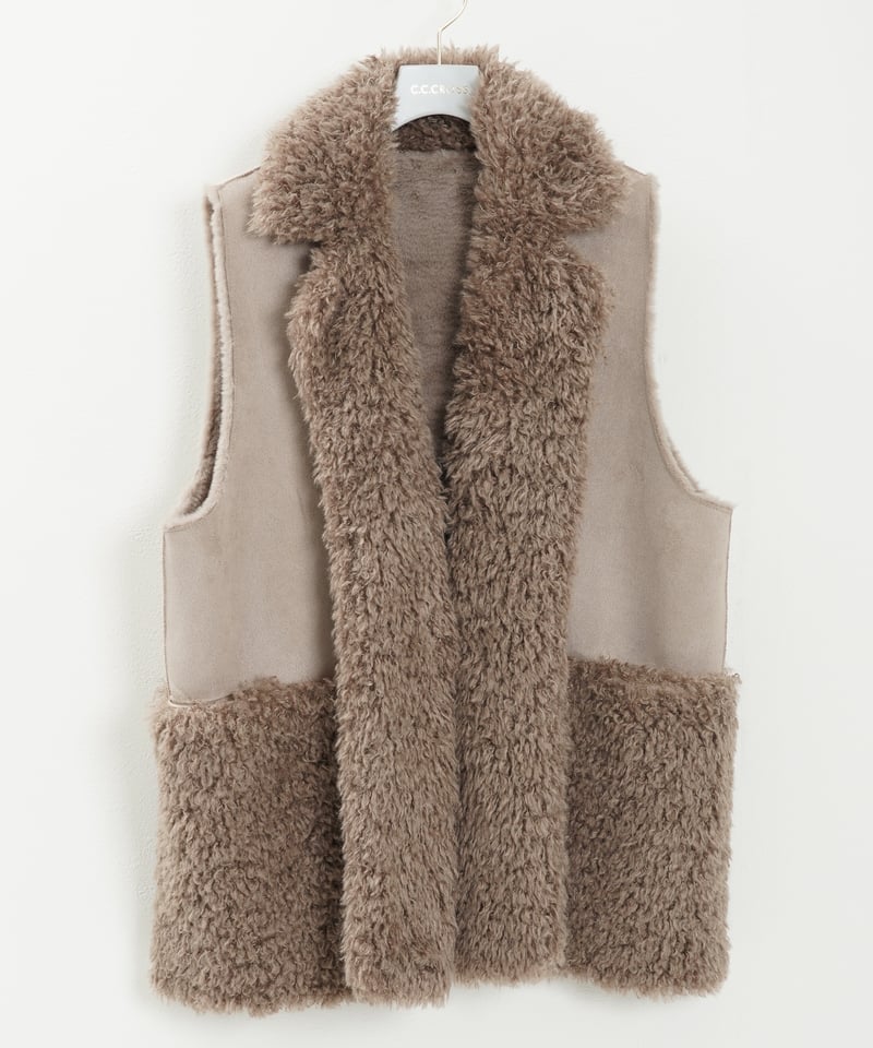 プードルファーリバーシブルジレ（3色展開）_16235262 | C.C.CROSS ONLINE