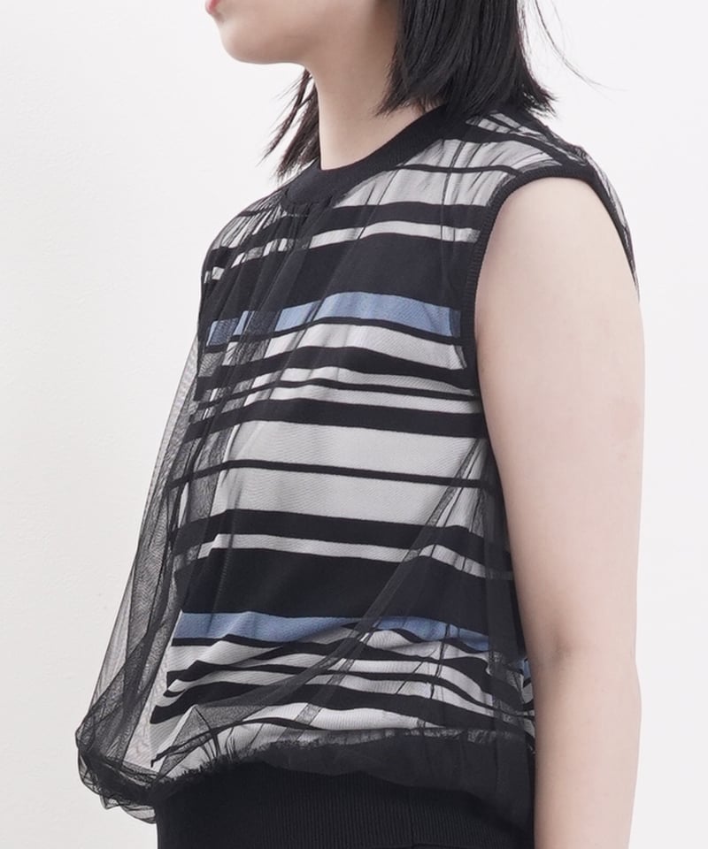 Kastane チュールレイヤードベアドレス　ブラック オケージョンドレス/結婚式】Tulle layered bare dress