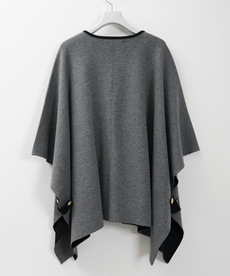 配色トリミングニットポンチョ（3色展開）_16316240