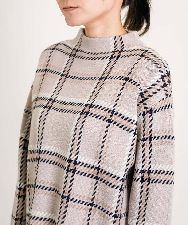 トップス andequal checked pattern knit checked pattern knit – andequal