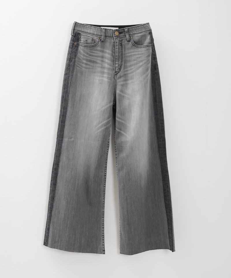 90s KIKWEAR ブラックデニム サイドラインバギーパンツ新品 W34 90s キックウェア サイドライン バギーパンツ 黒 ストレッチ