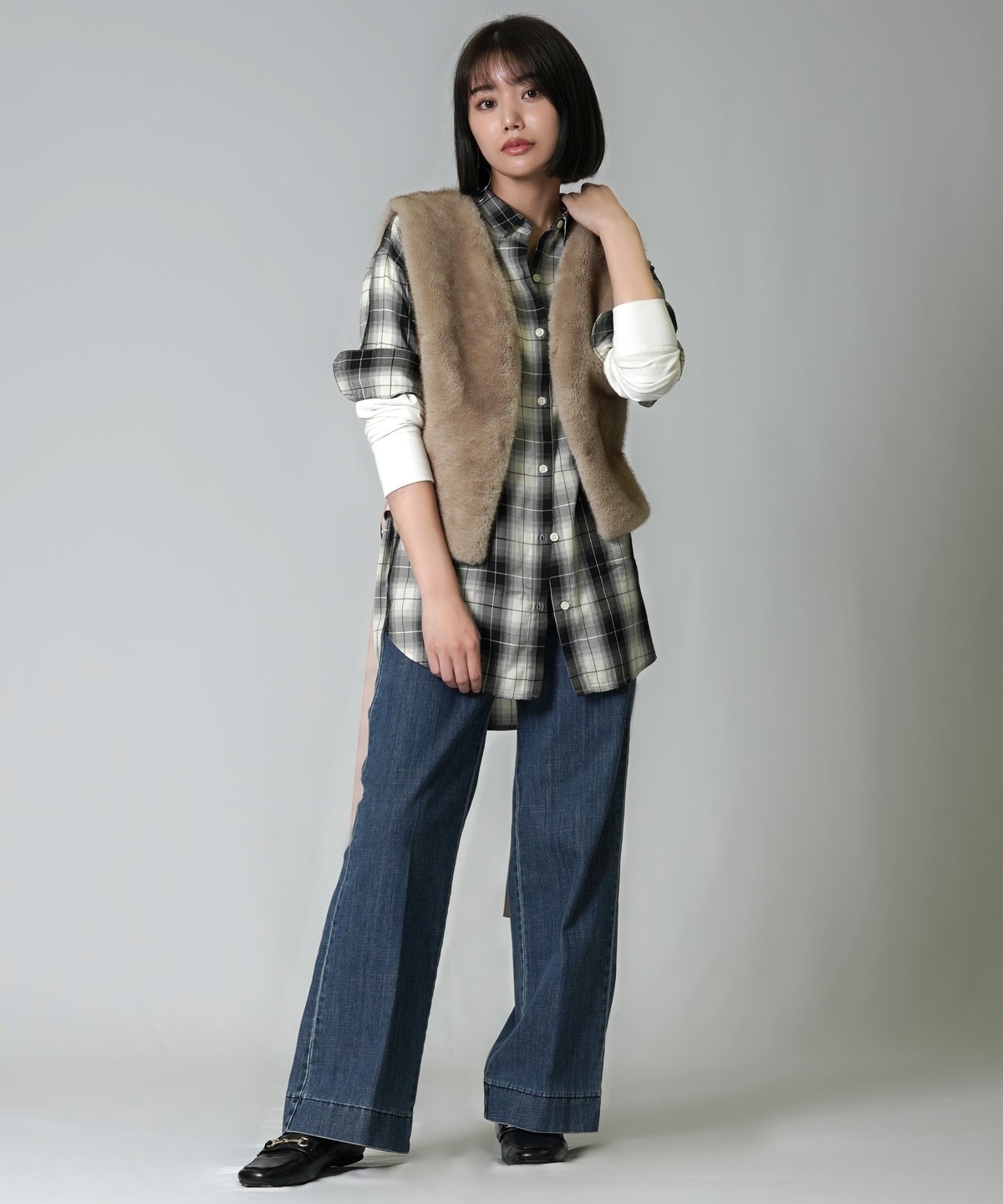 デニムステッチレスワイドパンツ(2色展開)_12163086 | C.C. デニムステッチレスワイドパンツ(2色展開)_12163086 | C.C.