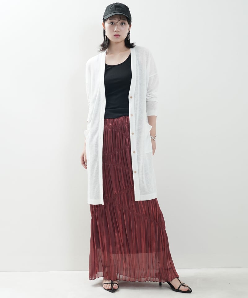 美品 ルシェルブルー ランダムプリーツセットアップ わりなく 